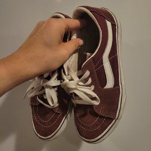 Burgandy/white Vans Sneakers